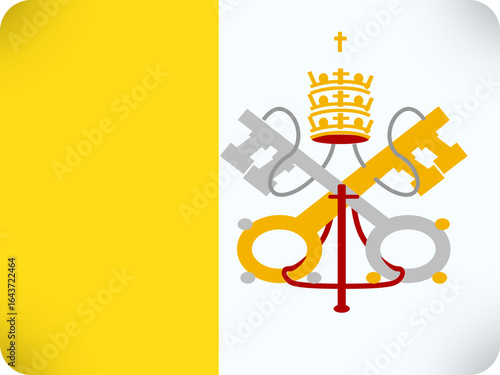 Vatican city flag emblem featuring crossed keys of saint peter and papal tiara symbolizing authority and spiritual power