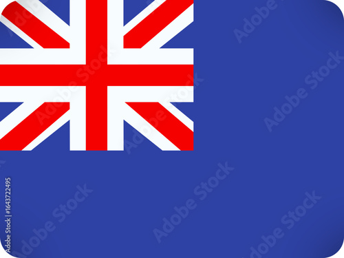 A rounded square icon representing the union jack flag of the united kingdom on a solid blue background