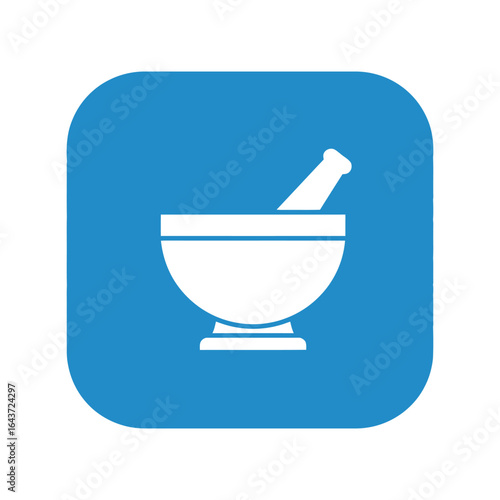 Mortar and pestle icon vector, pharmacist equipment, kitchen tool, grinding spices, medicine icon, isolated graphic