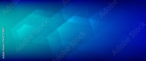 halftone with blue-green gradation, abstract background pattern, neon light reflecting walls and floors, dark colors, and feel the speed of digital technology connected with blue-green background.