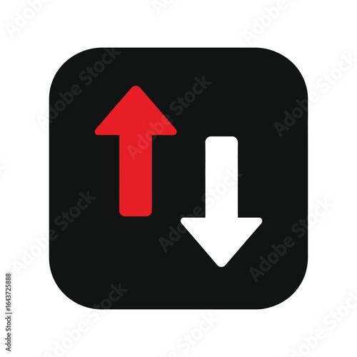 Up and down arrows vector icon, upload and download, data transfer, communication, direction symbol, isolated graphic