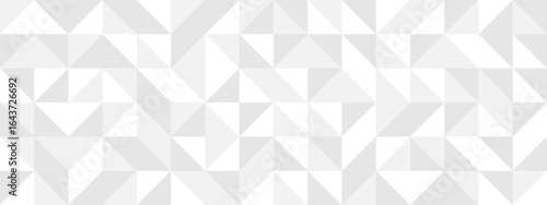 White seamless background of triangles in modern style, flat vector illustration. Cover of gray geometric shapes in retro texture for web design or postcard.