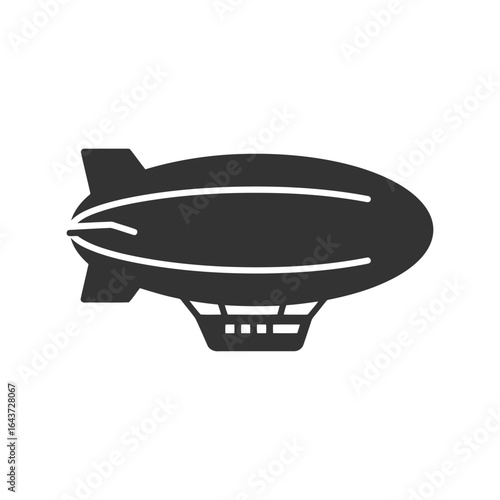 Zeppelin Blimp Airship Vector Illustration, Vintage Air Travel, Transportation, and Aviation Graphic