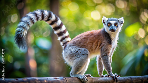 Lemur photo, ring-tailed lemur image, lemur close-up picture, exotic lemur photo, cute lemur image, lemur with tail picture, Madagascar lemur photo, wild lemur image, lemur in nature picture, small pr