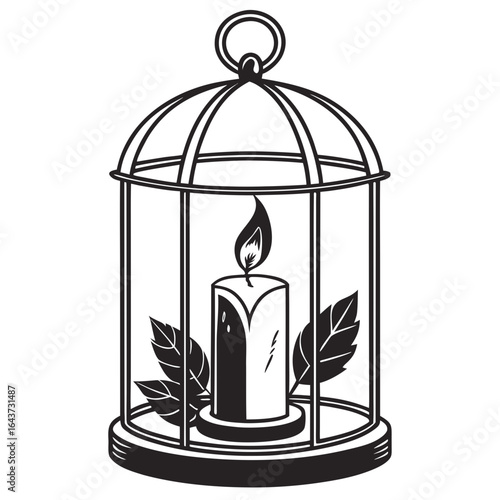 vector illustration of a bird cage