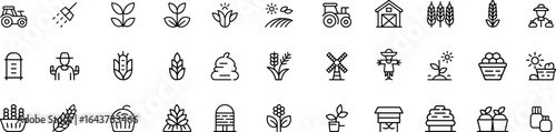 Agriculture icons set. Vector Illustrations