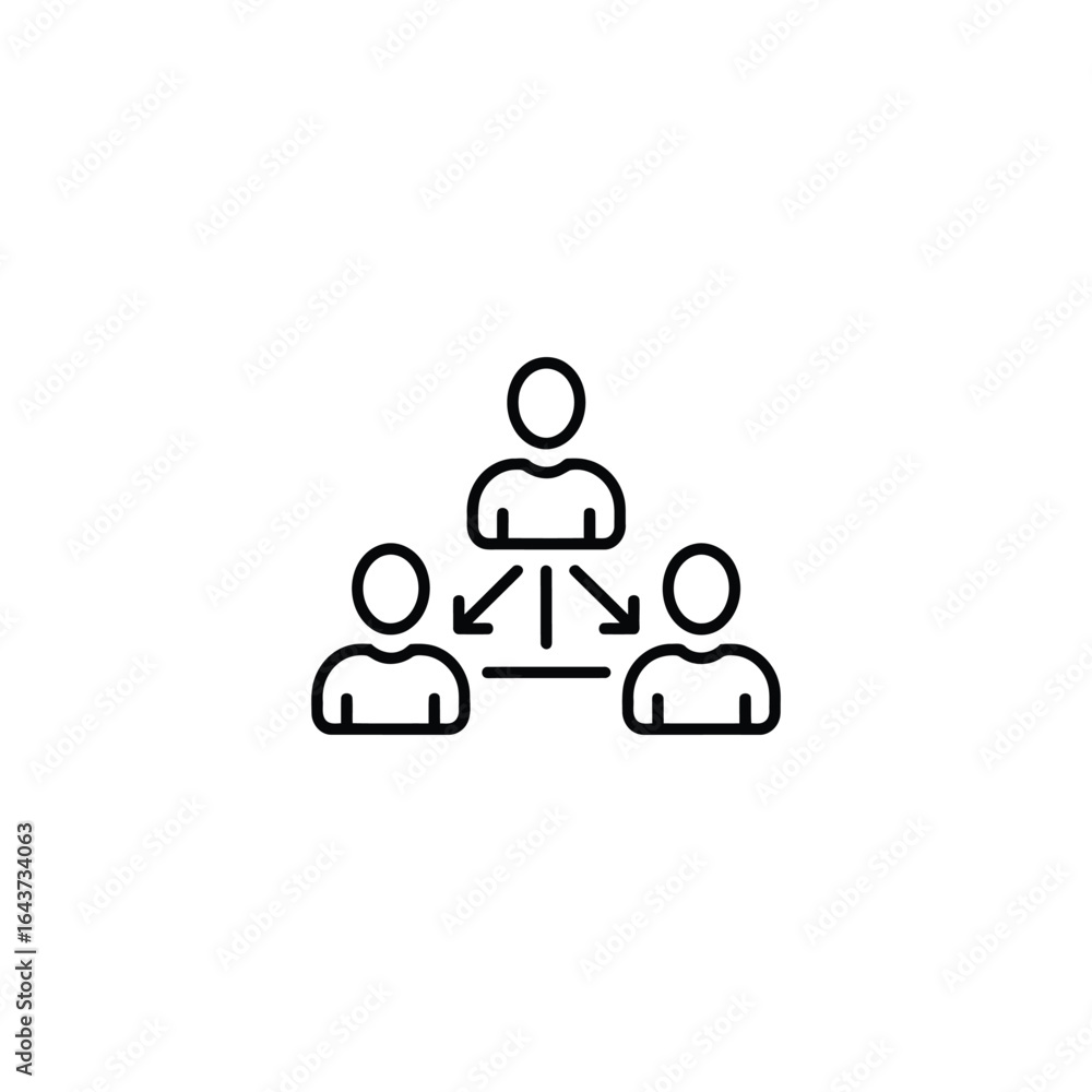 Fototapeta premium Teamwork and hierarchy icon with connected people