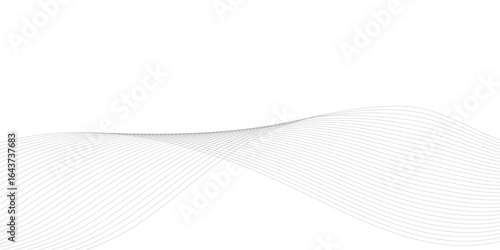 Abstract background with silver, grey and white smoky wave lines on white paper wave background. Gray and white digital technology wavy curve lines background.	