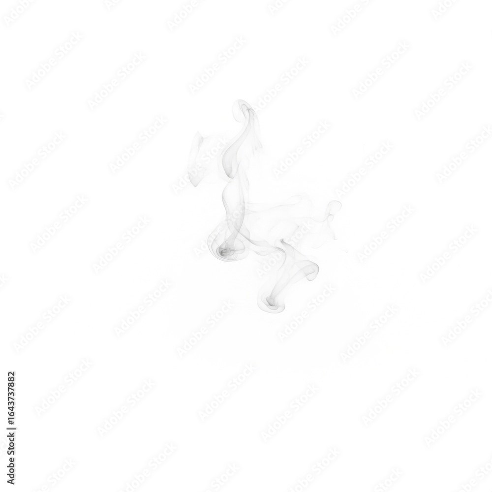 Fototapeta premium Delicate Wispy White Smoke Plume Isolated on White Background