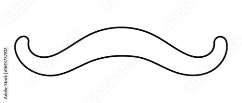 Mustache icon, flat style abstract beard icon, vector illustration. 