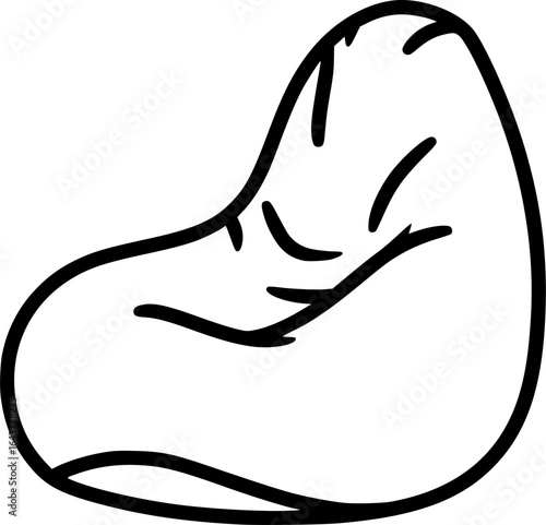 bean bag chair icon vector line art