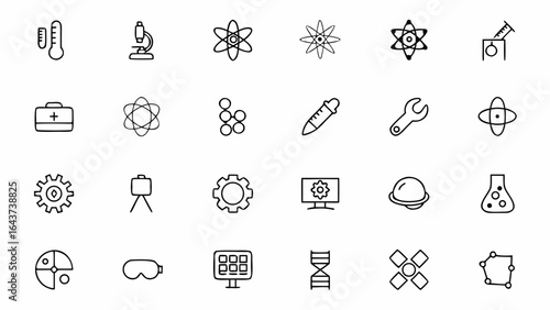 A dynamic icon pack highlighting science, technology, engineering, and math concepts. Perfect for STEM programs, kids’ learning apps, and educational infographics