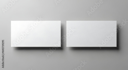 Wallpaper Mural Blank white business cards on a grey background, perfect for a professional, minimalist presentation or customizable template to showcase your brand identity and design concepts. Torontodigital.ca