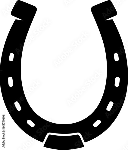 Horseshoe silhouette icon vector illustration on white background