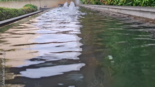 water flowing over the river