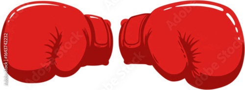 Red boxing glove isolated on transparent background