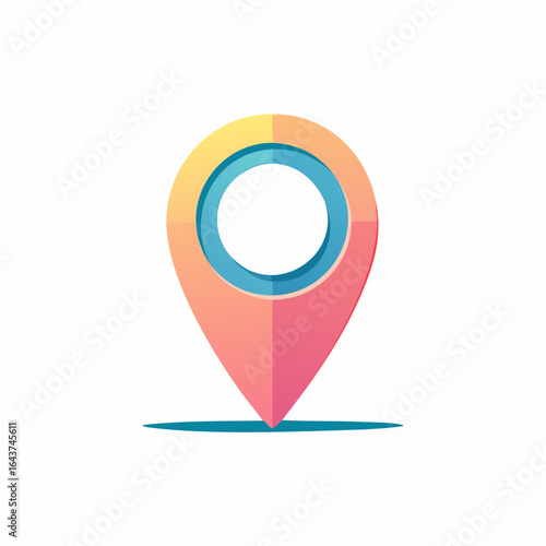 Vibrant Location Pin Icon Illustration on White Background for Navigation