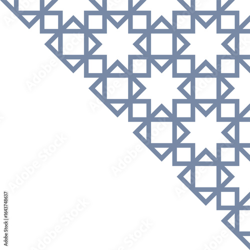 Abstract Geometric corner decoration in Arabic style