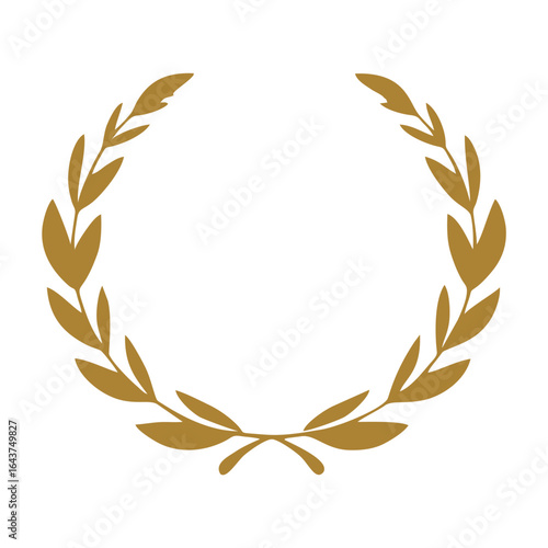 Elegant Laurel Wreath Vector Silhouette for Award, Achievement, Victory, and Honor Symbol in Classic Decorative Design Style