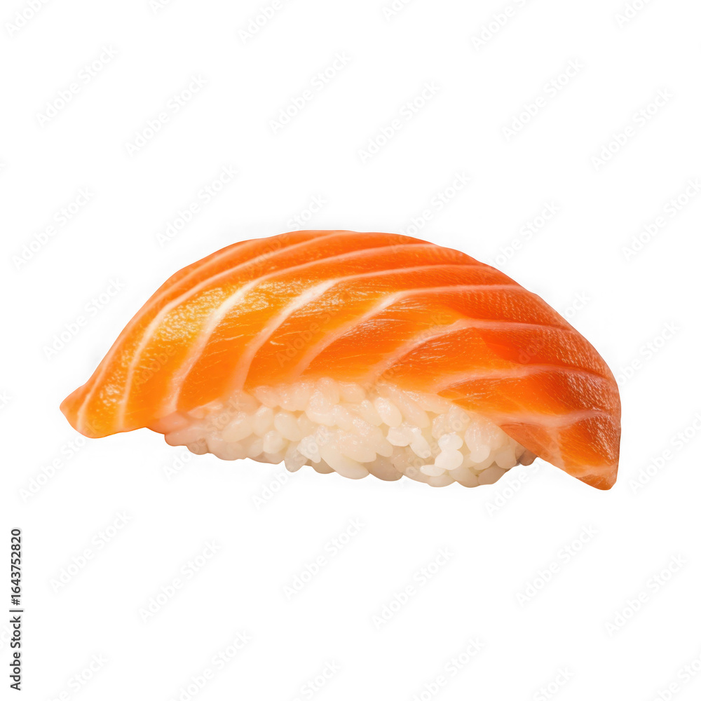 Salmon sushi nigiri isolated on transparent background Salmon sushi nigiri isolated on transparent background