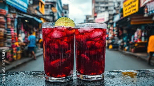 Ecuadorian canelazo with cinnamon, sugar, and lime in vibrant street market