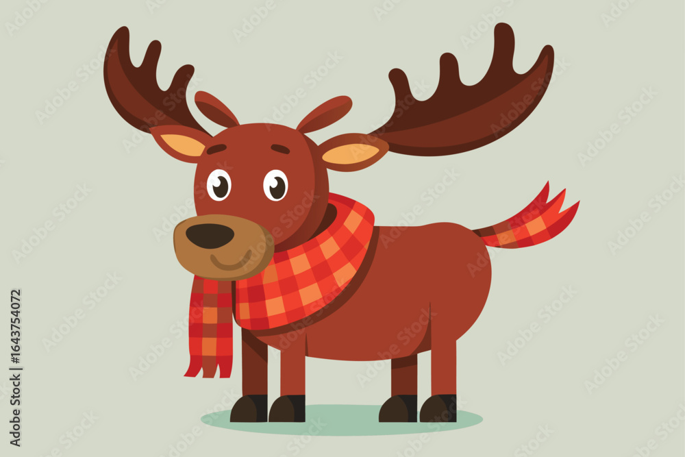 cartoon moose with huge antlers wearing a plaid sc.eps cartoon moose with huge antlers wearing a plaid sc.eps