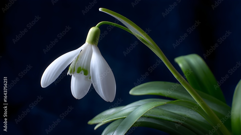 White Flower on Blue Background Close-up White Flower on Blue Background Close-up
