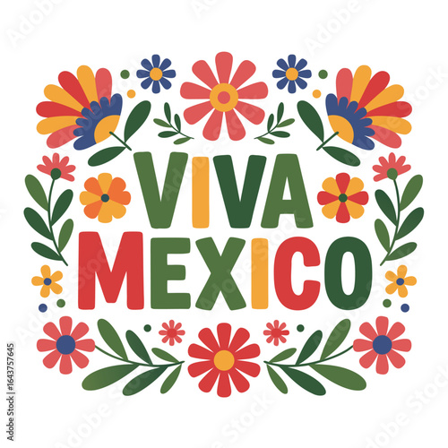 Vibrant floral viva mexico celebration design