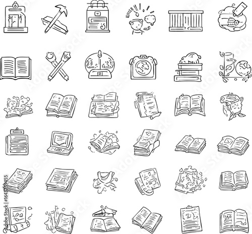 Minimalist Education and Learning Line Icons Set