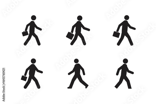 walking person icon eco commuting silhouette vector art