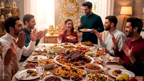Joyful Festive Family Dinner Gathering