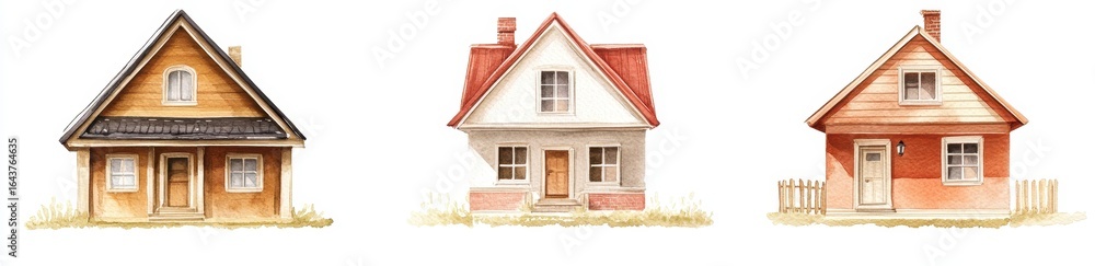 Charming Collection of Hand-Drawn Houses in Various Styles Charming Collection of Hand-Drawn Houses in Various Styles