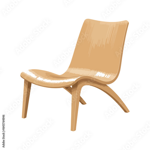 Old wooden armchair, an antique brown leather classic furniture object isolated on white