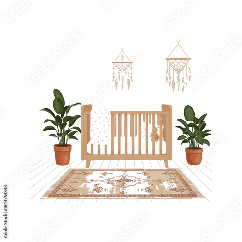 A beautiful home interior features a balcony overflowing with vibrant potted flowers, bringing a touch of nature and garden charm to the room's design