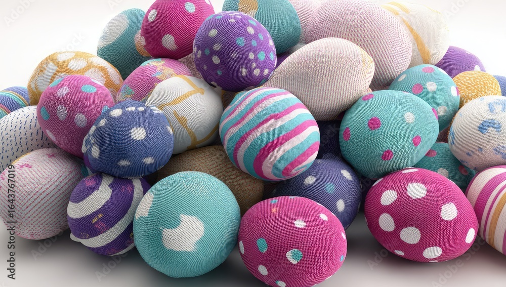 Fototapeta premium Colorful Easter eggs, various patterns