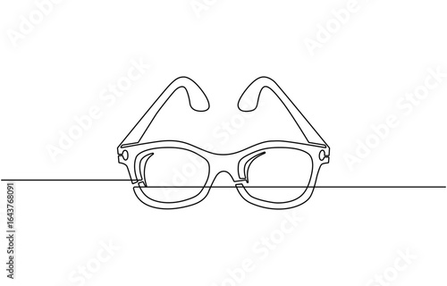 Glasses icon line continuous drawing vector, icon.