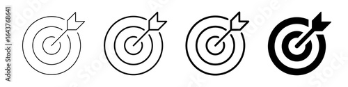 Target icon set.Target Line Icon Design, Stock Illustration. Goal symbol collection. Simple target with arrow