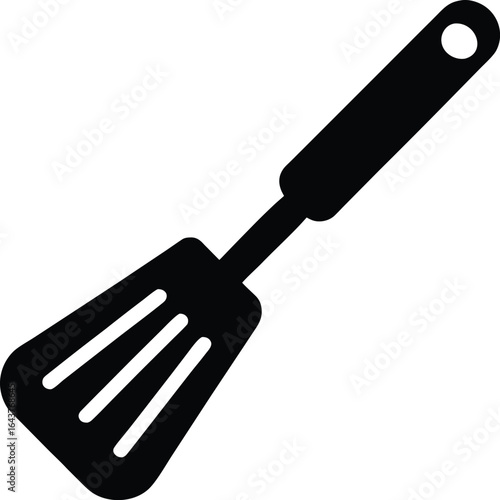 Solid spatula icon silhouette isolated on transparent background