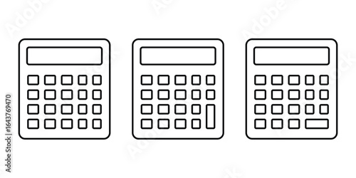 Calculator icon set collection isolated on white background