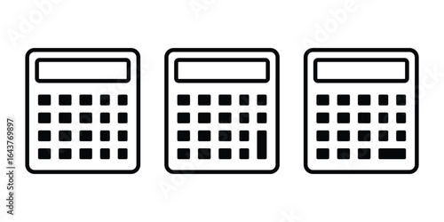 Calculator glyph icon. Vector illustration of Calculator icon set isolated on white background. Calculator icon in outline and solid style, simple line calculator icon for user interface