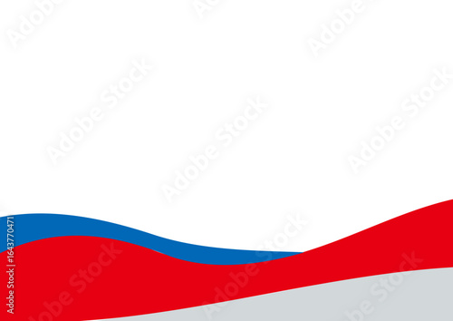 三色の波・グレー・赤・青・大きな波