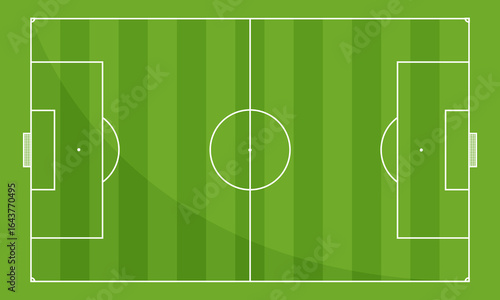 Flat vector of a football or soccer pitch, sports related graphic element