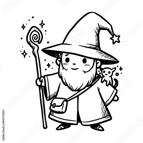Medieval Wizard Male Boy Magician Witch Character