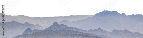 Aerial perspective moutains range isolated panoramic photo