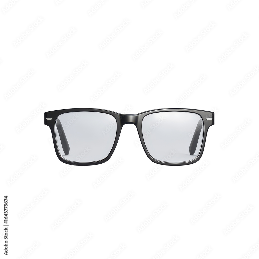 Fototapeta premium Modern Black Eyeglasses with Clear Lenses for Fashion and Style on transparent background