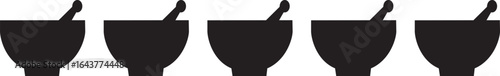 pestle and mortar icon thin flat outline style.mortar and pestle icon flat thin illustration 