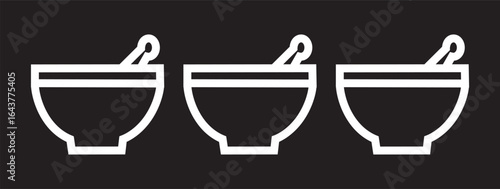pestle and mortar icon thin flat outline style.mortar and pestle icon flat thin illustration 