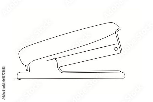 Minimalist single line drawing a stapler a office stationery