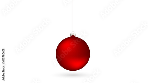 Realistic Red Christmas Ball in PNG Format