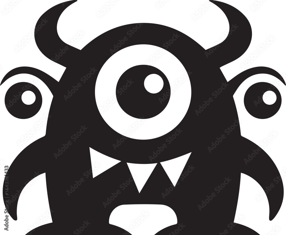 Naklejka premium Silhouette monster black color